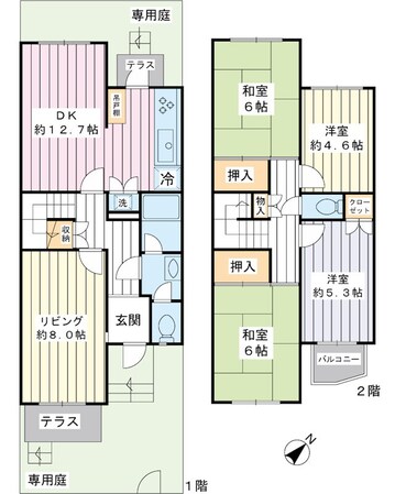 入船北エステート44号棟の物件間取画像